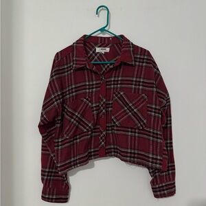 Ci Sono Red and Black Plaid Shirt